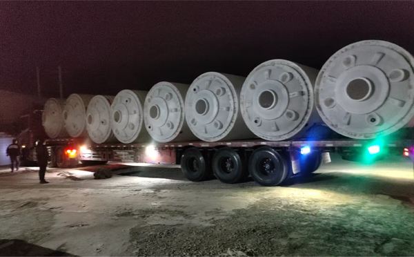 两当锥底桶交付现场